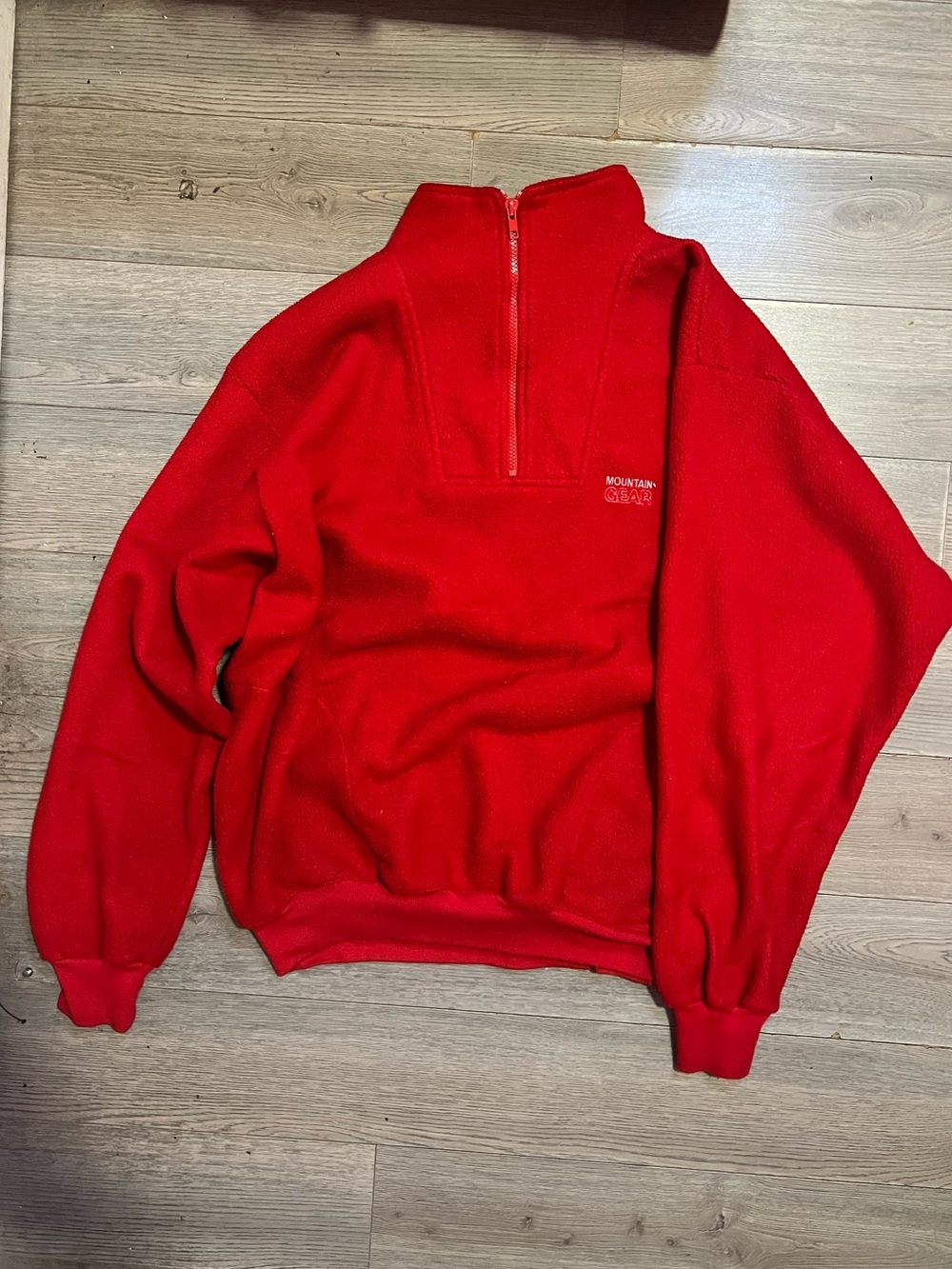 Vintage Mountain Gear Red Oversized Quarter Zip Fleece